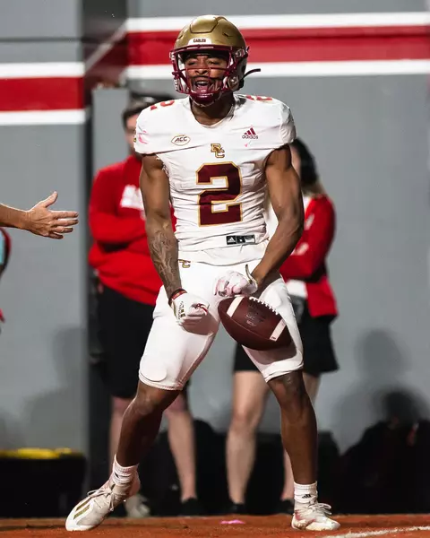 Joe Griffin in the end zone following his game-tying touchdown at NC State.