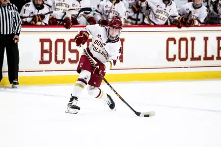 Cailin Flynn takes a slap shot in the offensive zone.