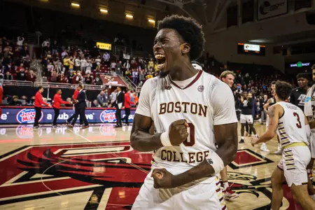 Prince Aligbe celebrates after a game winner vs. Cornell