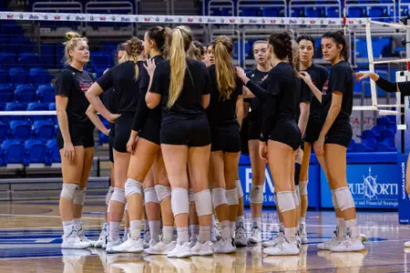 BC Volleyball during practice before NIVC Finals