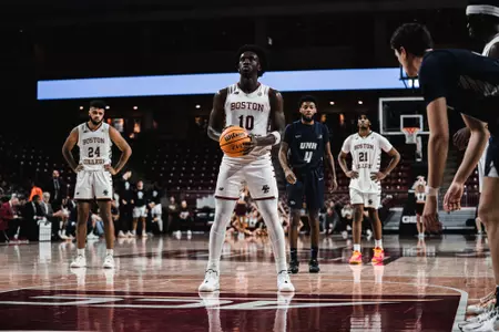 Prince Aligbe at the free throw line vs UNH