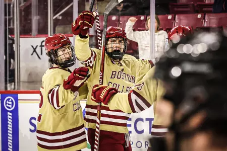Cutter Gauthier celebrates against Providence