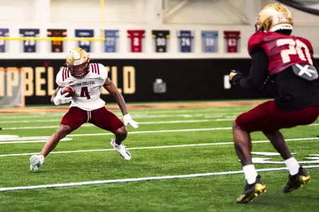 Zay Flowers against Elijah Jones in spring practice.