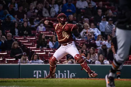 Parker Landwehr catching vs. Virginia Tech.