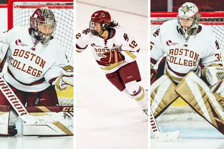Action phots of Kelly Pickreign (left), Olivia Finocchiaro (middle) and Maddy McArthur (right)