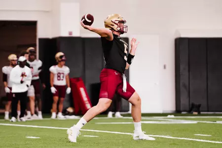 Phil Jurkovec throws at day two of fall camp.