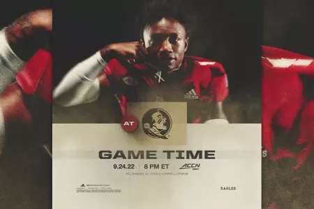 BC at FSU game time announcement graphic (Sept. 24 at 8pm) ft. Zay Flowers
