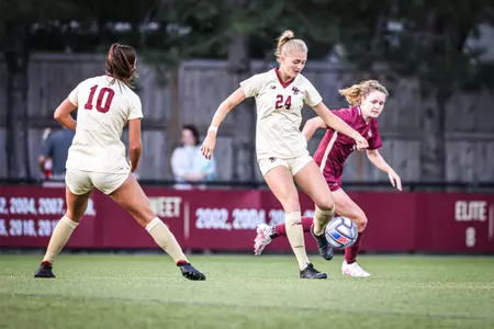 Jordan Teguis goes to kick the ball against Florida State.