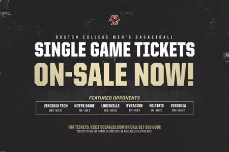 The Eagles open the 16-game home slate on Monday, Nov. 7 against Cornell at 8 p.m.