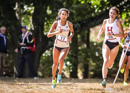 Roshni Singh (left) running the women's 5K at the Battle in Beantown
