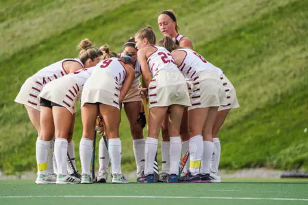 BC Field Hockey pregame huddle