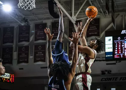 Devin McGlockton scores in the post for Boston College