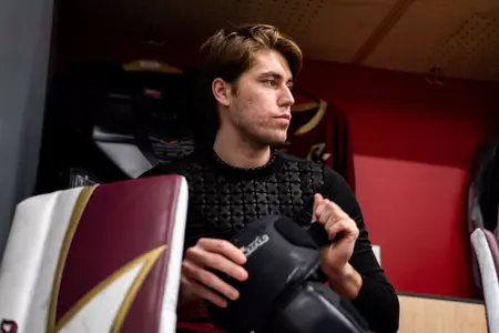 Mitch Benson before warmups