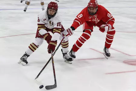 Trevor Kuntar skates against BU