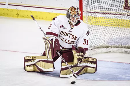 Grace Campbell makes a save.