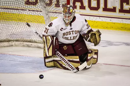 Grace Campbell makes a save.