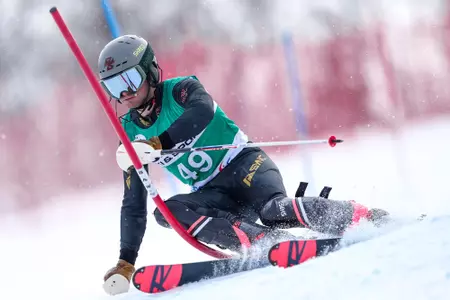 Matt Smallhouse competes at the Bates Carnival slalom