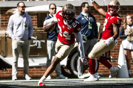Amari Jackson scores on a pick-six at Georgia Tech.
