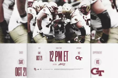 Game time graphic ft. an offensive huddle