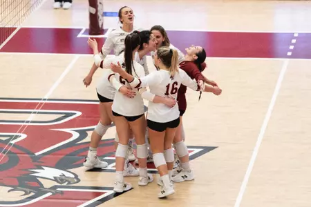 VB celebrates point against Syracuse
