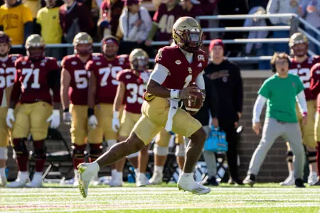 Thomas Castellanos looks down the field