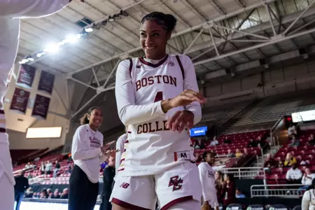 JoJo Lacey running onto the court