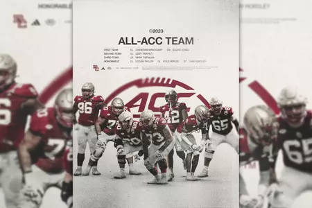 Graphic image ft. seven All-ACC Eagles