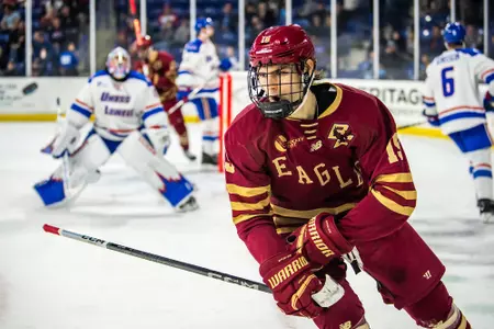 Cutter Gauthier scores a goal at UMass Lowell