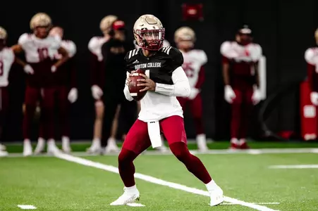 Thomas Castellanos in the pocket during practice.