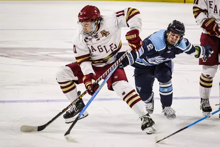 Colby Ambrosio battles against Maine