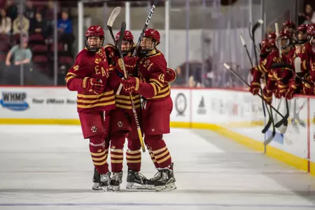 Eagles celebrate a goal at UMass