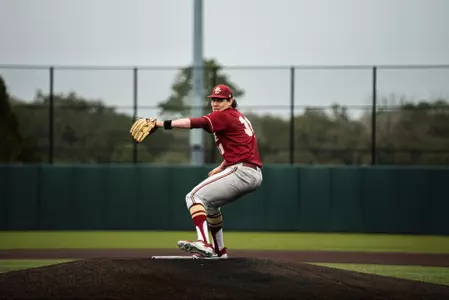 Chris Flynn pitches against Canisius.