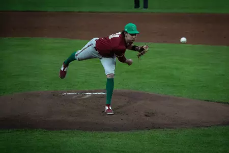 Chris Flynn pitches at Florida State