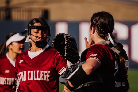 Abby Dunning and Hannah Slike during game against UConn