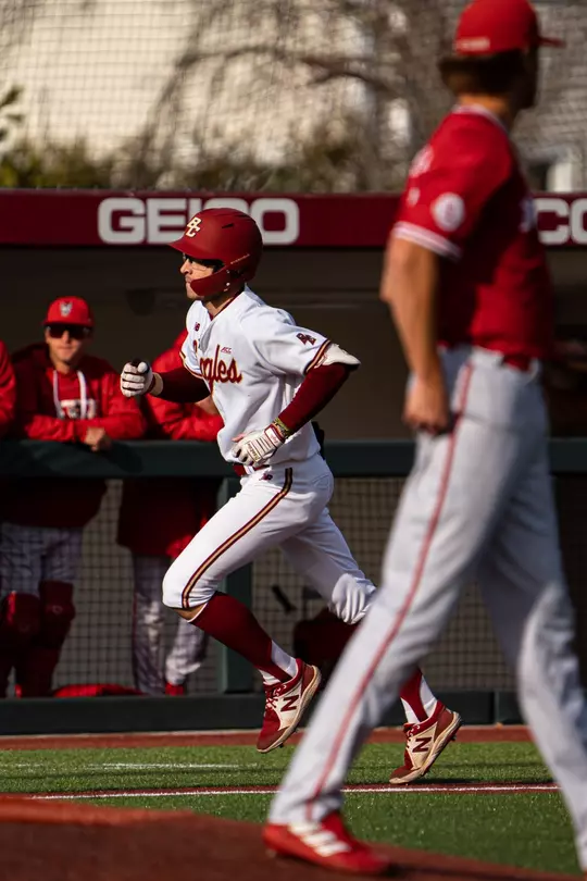 Travis Honeyman rounds third base following a home run vs. NC State