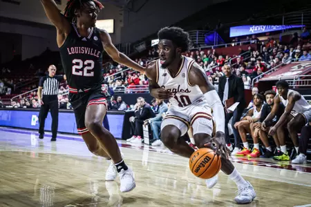 Prince Aligbe and the Eagles open up ACC Tournament play on Tuesday against Louisville