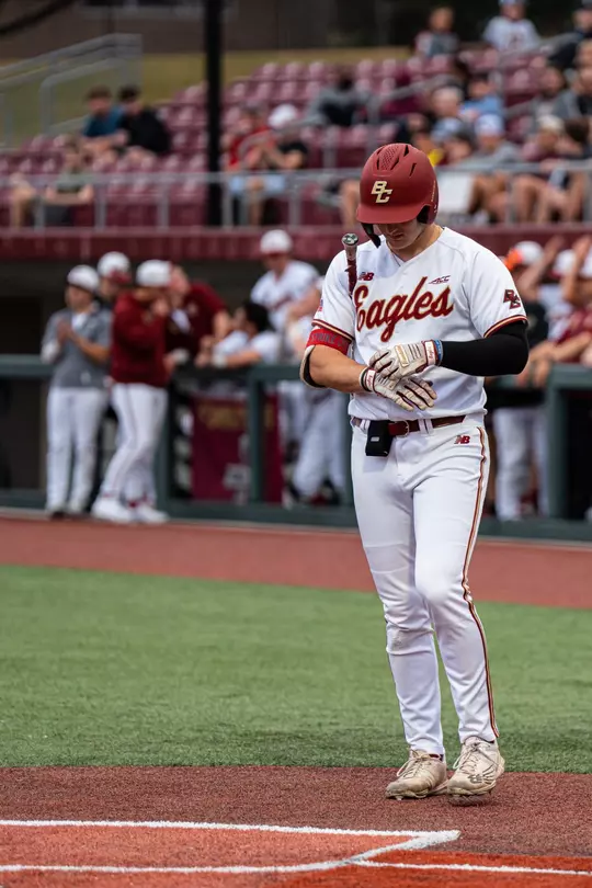 Joe Vetrano steps into the batter's box against Harvard