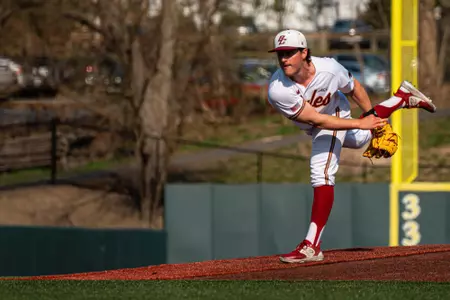 Henry Leake pitches vs. Duke