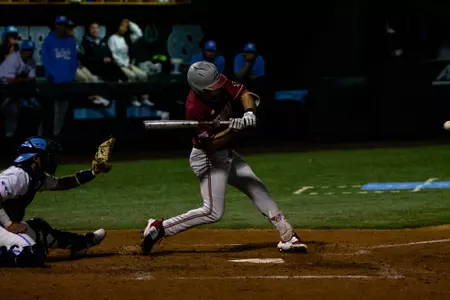 Patrick Roche swings at UNC.
