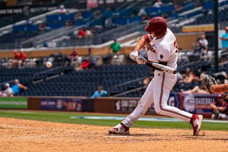 Joe Vetrano doubles against Virginia Tech.