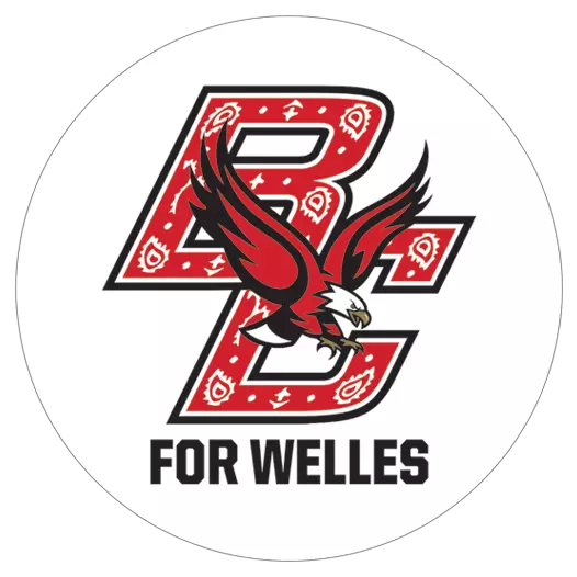 For Welles Boston College Logo with Red Bandanna Pattern