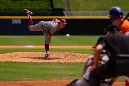 John West pitches against Clemson at the ACC Championship.