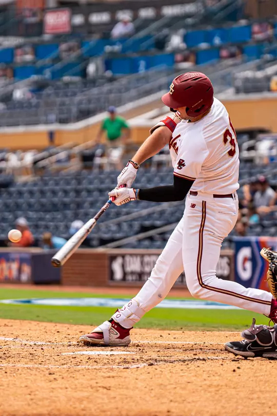 Joe Vetrano bats against Virginia Tech in the ACC Tournament.