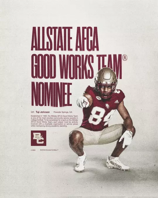 AllState AFCA Good Works Team graphic ft. Taji Johnson