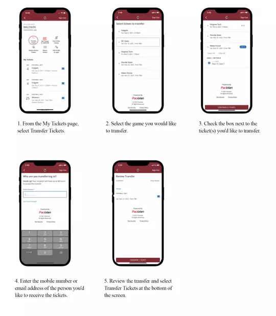 How to transfer tickets on the app