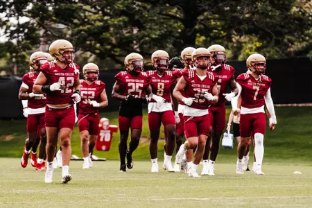 Boston College Football Defense at Camp