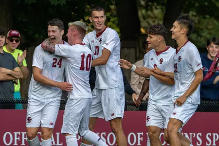 Ted Cargill celebrates a goal against Jacksonville