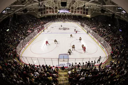 Wide shot of BC vs. BU at Conte Forum
