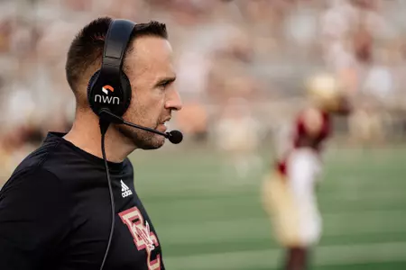 Jeff Hafley on the sideline vs. UConn.