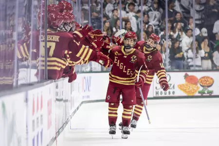 Will Vote celebrating after goal in the second period